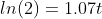 ln(2)=1.07t