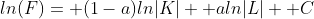 ln(F)= (1-a)ln|K|+ aln|L|+ C