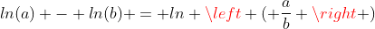 ln(a) - ln(b) = ln \left ( \frac{a}{b} \right )