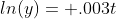 ln(y)= .003t