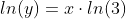 ln(y)=x\cdot{ln(3)}