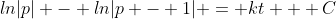 ln|p| - ln|p - 1| = kt + C