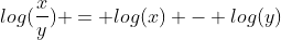 log(\frac{x}{y}) = log(x) - log(y)