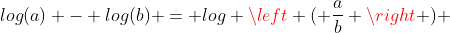 log(a) - log(b) = log \left ( \frac{a}{b} \right ) 