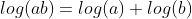log(ab)=log(a)+log(b)