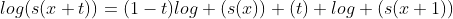 log(s(x+t))=(1-t)log (s(x))+(t) log (s(x+1))