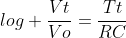 log \frac{Vt}{Vo}=\frac{Tt}{RC}