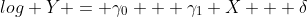 log Y = \gamma_0 + \gamma_1 X + \delta