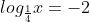 log_{\frac{1}{4}}x=-2