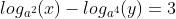 log_{a^{2}}(x)-log_{a^{4}}(y)=3