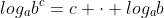 log_{a}b^c=c \cdot log_{a}b