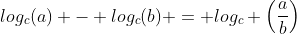 log_c(a) - log_c(b) = log_c \left(\frac{a}{b}\right)