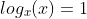 log_x(x)=1