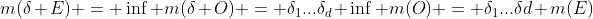 m(\delta E) = \inf m(\delta O) = \delta_{1}...\delta_{d} \inf m(O) = \delta_{1}...\delta{d} m(E)