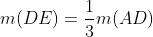 m(DE)=\frac{1}{3}m(AD)