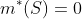m^{*}(S)=0