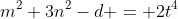m^2+3n^2-d = 2t^4