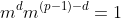 m^dm^{(p-1)-d}=1