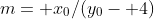 m= x_0/(y_0- 4)