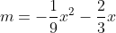 m=-\frac{1}{9}x^2-\frac{2}{3}x