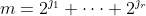 m=2^{\jmath_1}+\cdots 2^{\jmath_r}