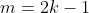 m=2k-1~\&~m-n=2j-1