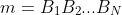 m=B_1B_2...B_N