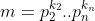 m=p_2^{k_2}..p_n^{k_n}