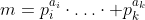 m=p_i^{a_i}\cdot\ldots\cdot p_k^{a_k}