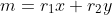m=r_{1}x+r_{2}y