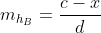 m_{h_B}=\frac{c-x}d