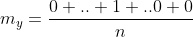 m_{y}=\frac{0+..+1+..0+0}{n}