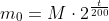 m_0=M\cdot2^{\frac{t}{200}}
