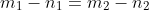 m_1-n_1=m_2-n_2