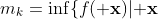 m_k=\inf\{f({\bf x})|{\bf x}{\rm\;in\;subinterval\;}I_k\}\geq -M