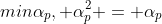 min{\alpha_p, \alpha_p^2} = \alpha_p