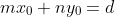 mx_0+ny_0=d