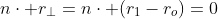 n\cdot r_{\perp}=n\cdot (r_1-r_o)=0