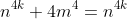 n^{4k}+4m^4=n^{4k}