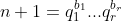 n+1=q_1^{b_1}...q_r^{b_r}