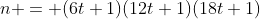 n = (6t+1)(12t+1)(18t+1)