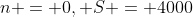 n = 0, S = 4000
