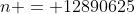 n = 12890625
