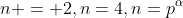 n = 2,n=4,n=p^\alpha