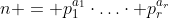 n = p_1^{a_1}\cdot\ldots\cdot p_r^{a_r}