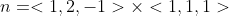 n=<1,2,-1>\times<1,1,1>