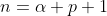 n=\alpha p+1