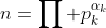 n=\prod p_k^{\alpha_k}