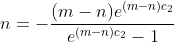 n=-\frac{(m-n)e^{(m-n)c_2}}{e^{(m-n)c_2}-1}