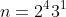 n=2^43^1